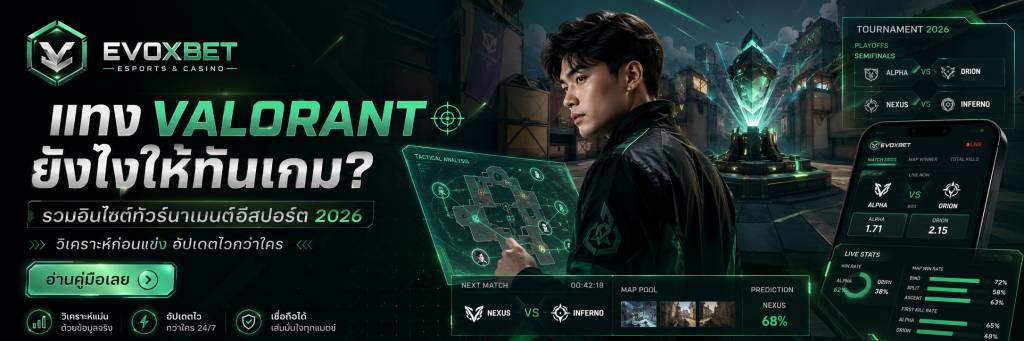 แทง VALORANT ยังไงให้ทันเกม? รวมอินไซต์ทัวร์นาเมนต์อีสปอร์ต 2026